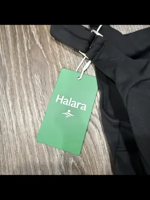 NWT Halara Black Asymmetrical Swim Top thumbnail 5