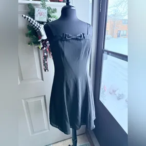 NWT Y2K mini black bow swing cocktail party dress, size 13/14 thumbnail 2