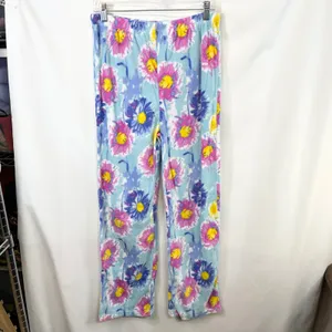 Mayfair Medium Pajama Set Floral Fleece Blue Pink Watercolor‎ Vivid NWT Gift 515 thumbnail 12