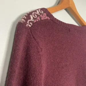 Eddie‎ Bauer Women's Wool Sweater Burgundy Fair Isle Nordic Size M Y2K Preppy thumbnail 5