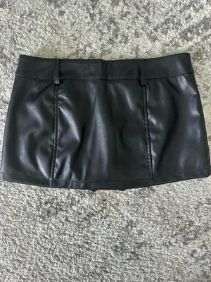 Edikted Black Faux Leather Skort Shorts thumbnail 3