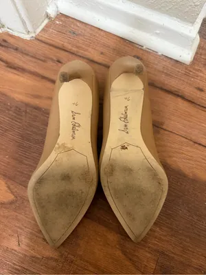 Sam Edelman Tan Nude Pointed-Toe Leather Pumps Heels thumbnail 6