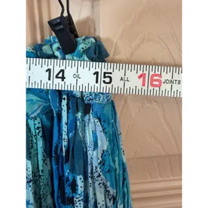 Vintage Broomstick Maxi Skirt Blue Geometric Cotton Huntington Ridge Size Medium thumbnail 4