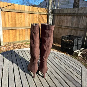 A new‎ day womans Boots Brown faux suede size 9.5 wide knee high winter fall nwt thumbnail 7