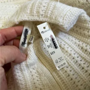 NWT‎ Madewell Ivory Pointelle-Stitch Mockneck Sweater Size XXS thumbnail 6