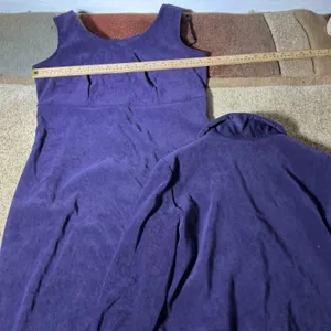 K Studio Purple Faux Suede Dress‎ Embroidered Jacket 2 Piece Set Womens 12 thumbnail 6