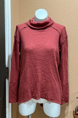 We the free orange cowl neck sweater top thumbnail 1