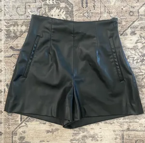 zara faux leather shorts thumbnail 1