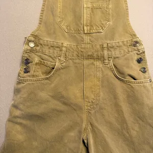 We The Free Good Luck Overall Jumpsuit Discontinued Tan Khaki Color Women XS thumbnail 4
