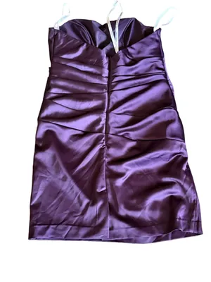 David's Bridal Strapless Dress Size 14 Purple thumbnail 4