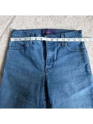 NYDJ Bootcut Jeans Petite Medium Wash Stretch Denim Embellished Back Pocket thumbnail 7