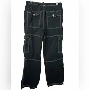 Garage Black Cargo Pants with White Stitching thumbnail 2