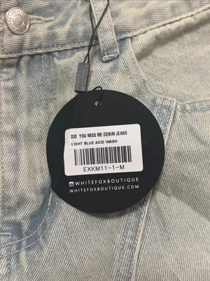 White Fox Boutique Light Blue Acid Wash Jeans thumbnail 6