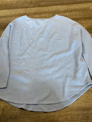 We The Free Light Blue Waffle Knit Long Sleeve Top thumbnail 2