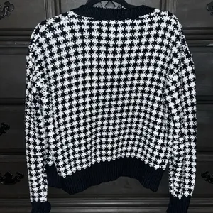 Houndstooth winter cardigan Black thumbnail 2