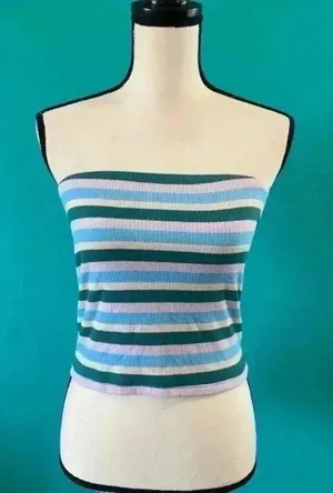 ⭐️ American eagle striped strapless top in size medium thumbnail 1