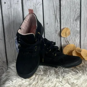 Title: Black Suede Lace-Up Boots – Size 7 (Brand New!) thumbnail 1