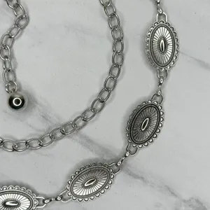 Western Concho Silver Chain Belt One Size (OS) ✨ thumbnail 6