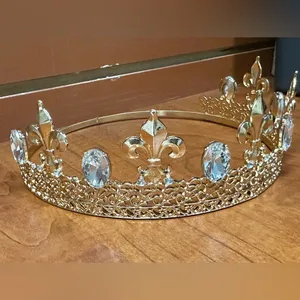 Gold Tiara with Crystal Accents thumbnail 6