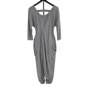 Halara Oversized Harem Jumpsuit Charcoal Gray Heather Open Back 3/4 Sleeve XS NW thumbnail 3