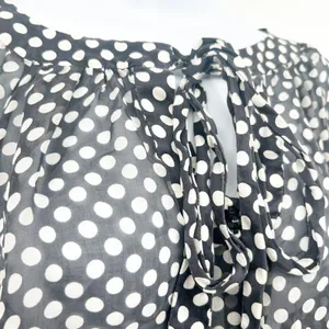 Milly Womens Retro Black White Polka Dot Silk Tie Neck Parisian‎ Chic Blouse 6 thumbnail 2
