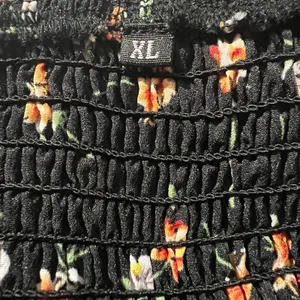 Milkmaid Maxi Dress Womens XL Black‎ Floral Feminine Smocked Puff Short Sleeve thumbnail 9