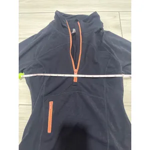 Free People FP Movement Womens Quarter Zip Athletic Pullover Black Orange M thumbnail 2