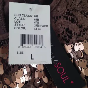 FINAL MARKDOWN Ladies' NWT HeartSoul Overlace Sequined Top (L) thumbnail 4