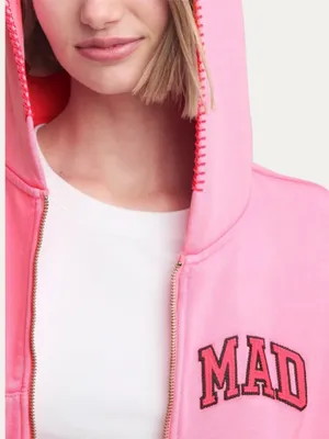 NWT Mad Happy X Gap Pink full size cropped hoodie size large limited edition thumbnail 5