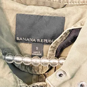 Banana Republic Size Small Ruffle-Front Military Jacket Olive Green‎ Full Zip thumbnail 3
