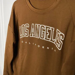 Unbranded LA Los Angeles California Long Sleeve Graphic Top Brown White XL thumbnail 3