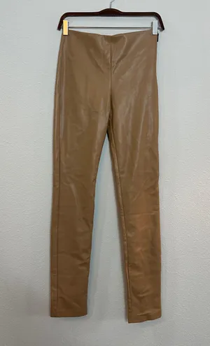 Zara NWOT Split Hem Skinny Faux Leather Pant A103 thumbnail 1