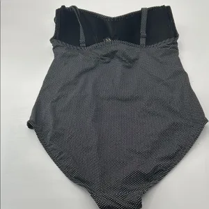 Elegant Black and White Polka Dot Women's One Piece Swimsuit thumbnail 7