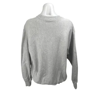 Champion Reverse Weave Gray Pink Logo Spellout Long Sleeve Sweatshirt Top Size L thumbnail 2