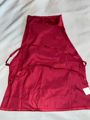 SheIn Maroon Halter High Neck Open Back Tank thumbnail 3