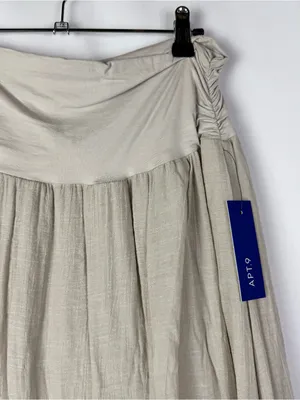 Apt. 9 Tan Asymmetrical Wrap Maxi Skirt L thumbnail 3