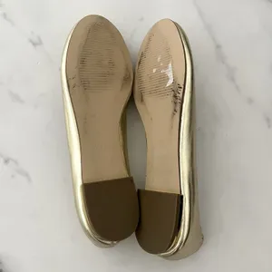 Talbots Penelope Gold Metallic Leather Scalloped Ballet Flats Size 7 Preppy chic thumbnail 6
