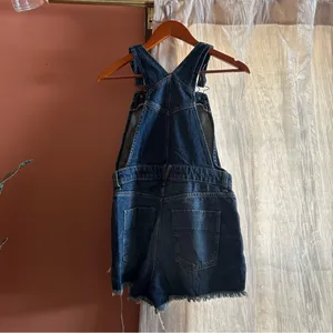 Free People Sunkissed Denim Short Overalls Zip‎ Front Jean Shortalls NEW Size 25 thumbnail 6