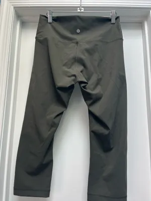 Lululemon Cropped Leggings Green Olive thumbnail 2