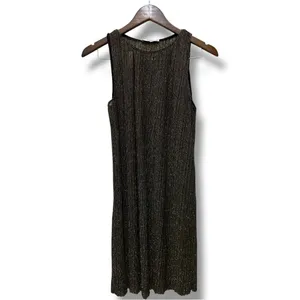 303 MANGO Suit | NWOT Turkey Metallic Gold Shimmer Sleeveless Midi Dress (Sz M) thumbnail 8