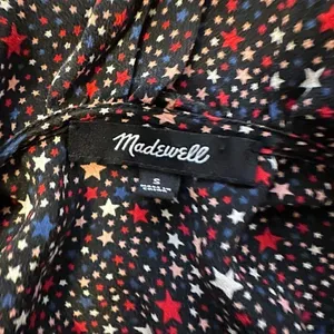 Madewell silk tie ruffle Star blouse small thumbnail 6
