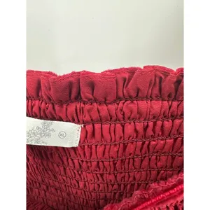 Altar'd State Mini Dress Sz XL Red Floral Velvet Burnout Smocked Sexy Feminine thumbnail 7
