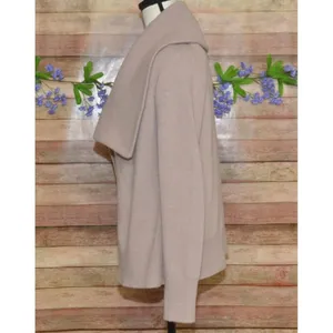 J. Crew Tan Open Shawl Collar Front Wool Cashmere Blend Cardigan Sweater Size M thumbnail 3