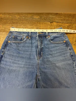 American Eagle Mom Straight Jean Womens 4 Comfort Stretch Waistband Blue thumbnail 3