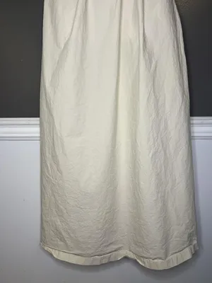 YFB Dress Womens Medium White Strapless Ruched Cotton Maxi Sundress Boho Summer thumbnail 3