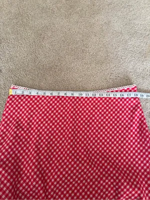 Princess Polly red and white red check gingham boho lace midi skirt size US 10 thumbnail 13
