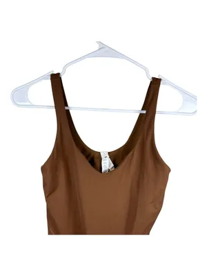 Lululemon Align Ribbed Bodysuit 25" Roasted Brown Athleisure Lounge Yoga Size 4 thumbnail 10