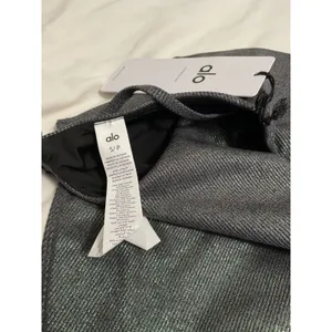Alo Yoga Alosoft Ribbed Shimmer Bodysuit Dark Grey Iridescent Size S NWT thumbnail 6