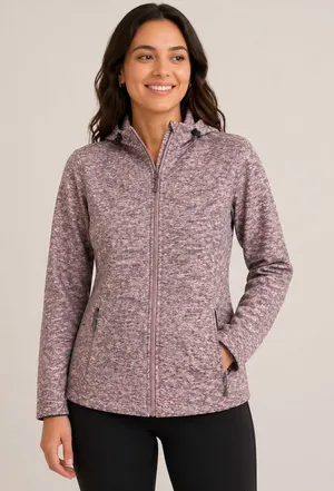 Free Country Heathered Mauve Full-Zip Hooded Utility Jacket thumbnail 1