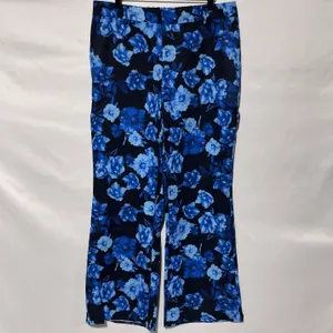 Area stars New Floral Print Work Pants Trousers Hannah Black Blue Size XL thumbnail 3
